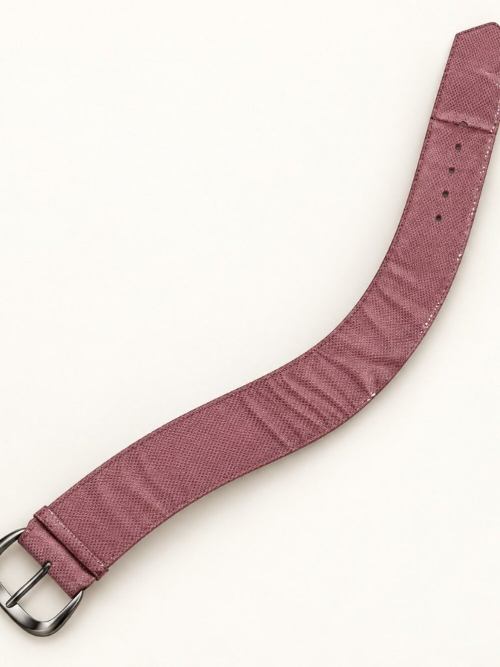 White House Black Market Dusty Pink Textured Leather-Lined Belt S
